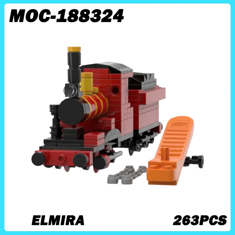 MOC-188324 Mini Train Series Red Elmira Building Blocks, DIY Model, Assemble Small Particle Bricks Education Toys Gift 263PCS