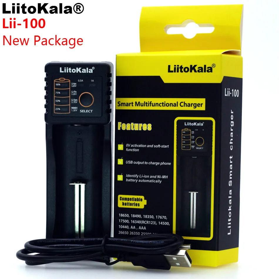 Lii-100 Liitokala 1.2 V / 3 V / 3.7 V / 4.25V 18650/26650/18350/16340/18500/AA/AAA NiMH ładowarka akumulatorów litowych lii100