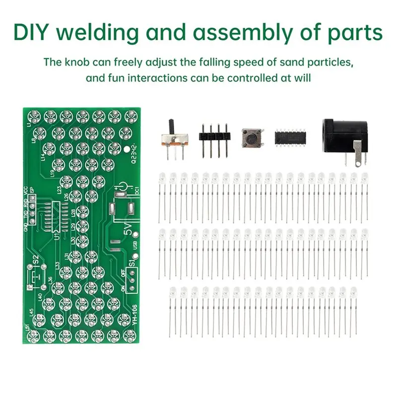 LED Light Electronic Hourglass Analog Hourglass DIY Adjustable Speed Electronic Experiment Soldering Practice Module