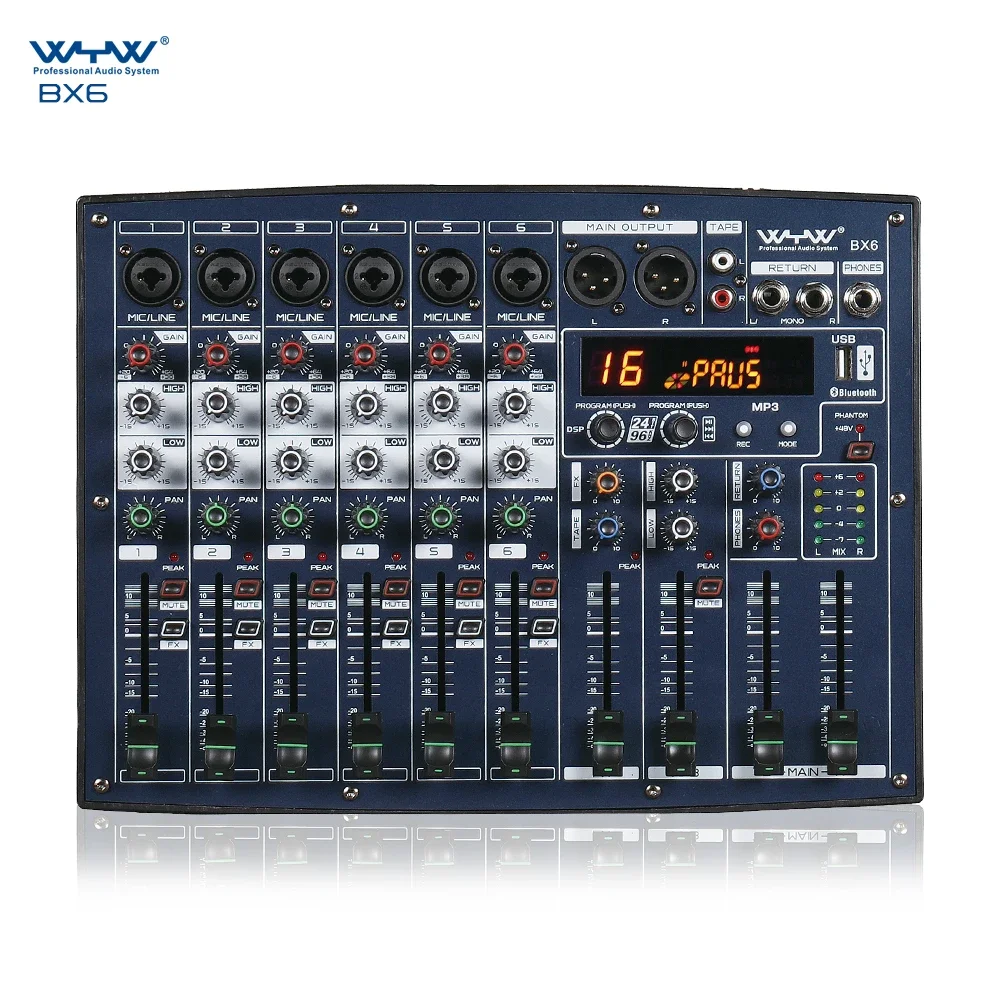 6 channels Multifunctional audio mixer