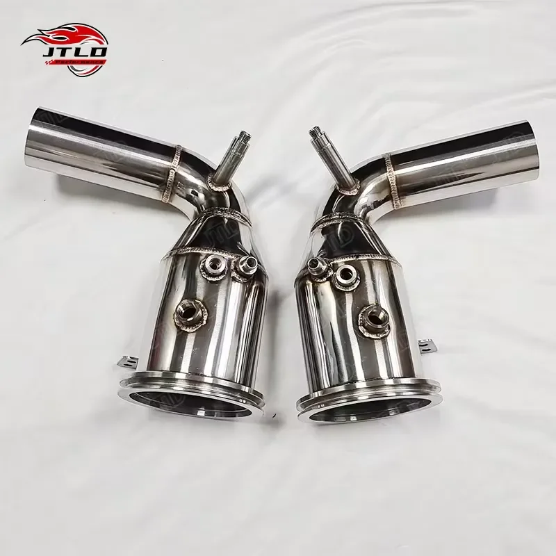 Polished Stainless Steel OPF Downpipe for Porsche 992 911 Carrera 4S Turbo High Flow Sports Catalytic Exhaust Manifold