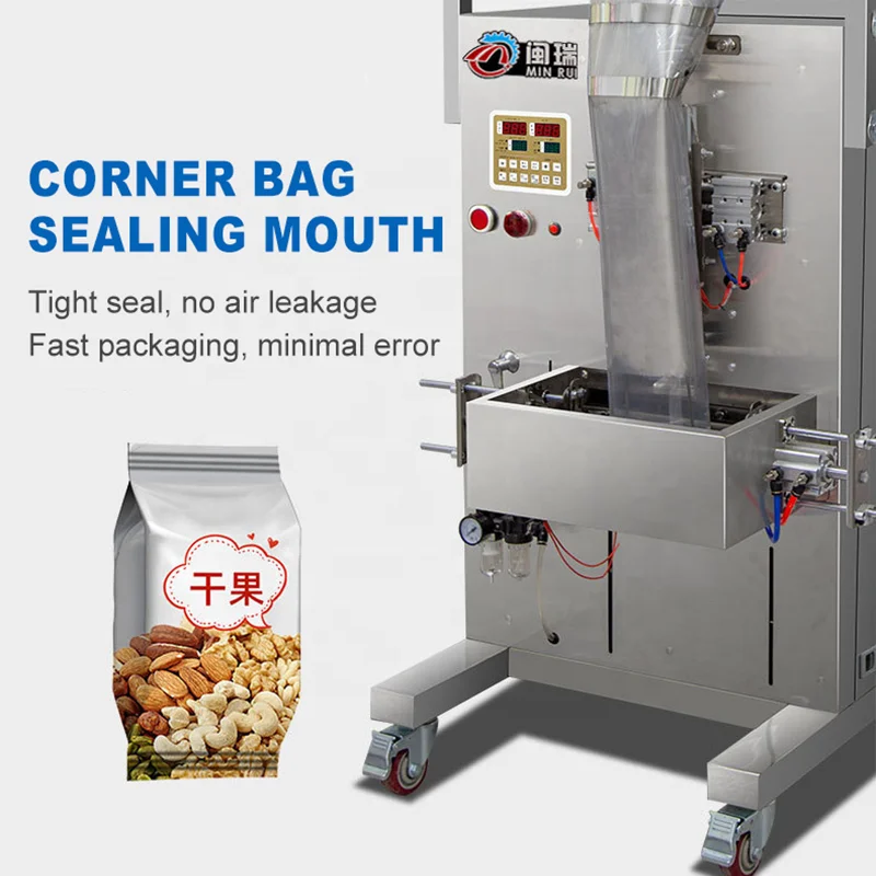 Factory Commercial Corner Bag Powder Vertical Food Coffee Spice Nut Tea Grain Sugar Bean Nitrogen Gas Filling Packaging Machine