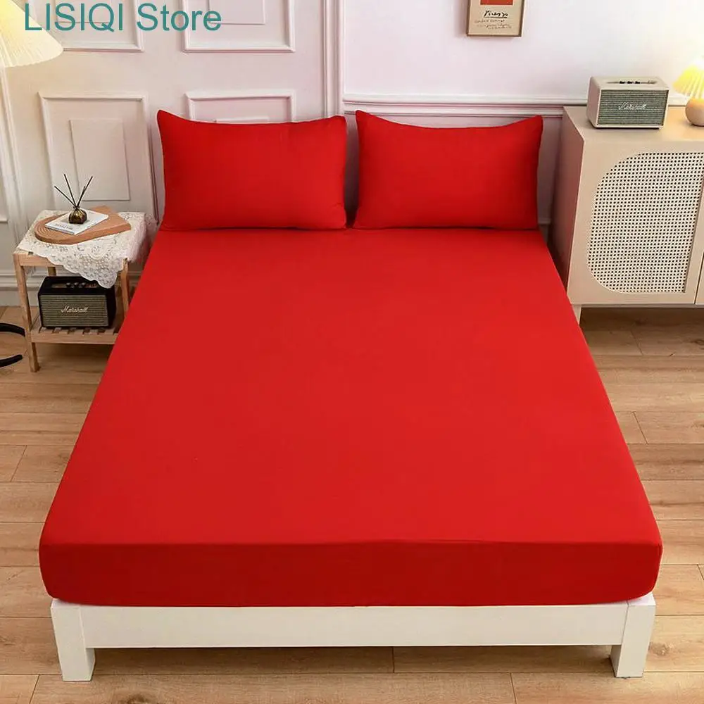 New Fashion Simple solid color White Bed Fitted Sheets Mattress Cover with Elastic Microfiber 90*200*27 120*200*27cm