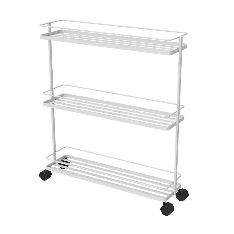 Kitchen crevice shelf floor-to-ceiling multi-layer narrow gap trolley vegetable and fruit supplies refrigerator side rack