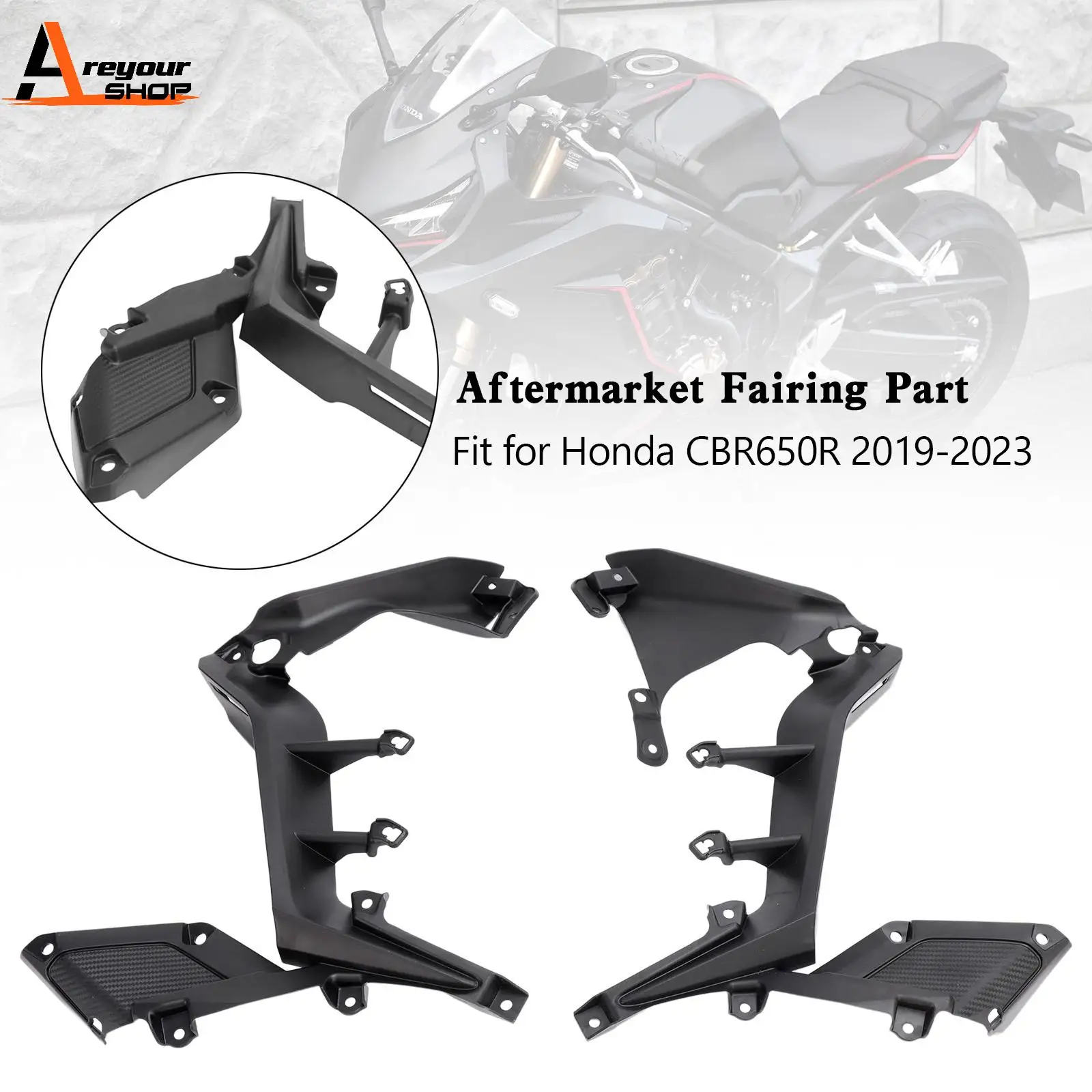 Areyourshop Unpainted side frame Cover Panel Fairing Cowl for Honda CBR650R 2019-2023