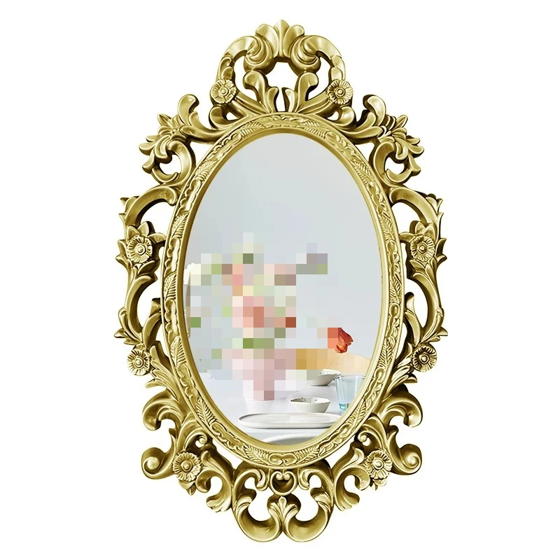 French American Retro Oval Frame, Decorative Picture & Painting Frame for Bathroom Dresser Wall Display