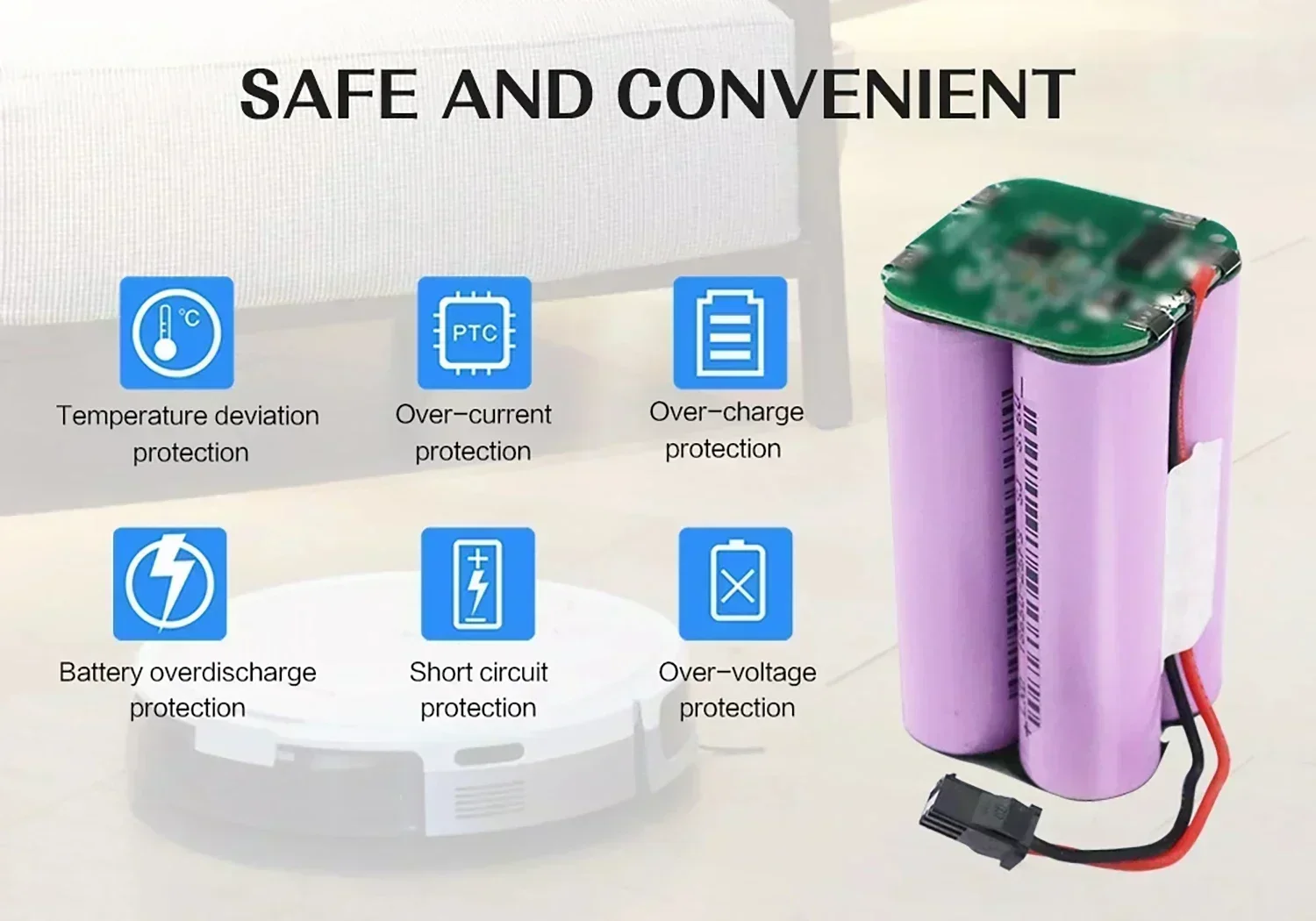 4S1P 18650 14.4V بطارية ليثيوم لون ل Cecotec Conga 1290 1390 1490 1590 مكنسة كهربائية Genio Deluxe 370 Gutrend Echo 520