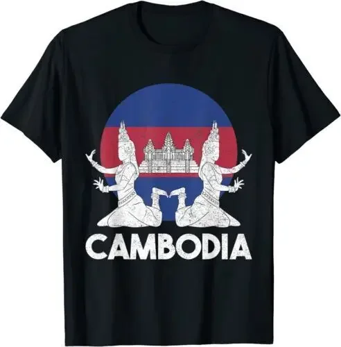 Cambodia Cambodian Khmer Traditional Dance Apsara Temple T-Shirt High Quality 100%Cotton Short Sleeve