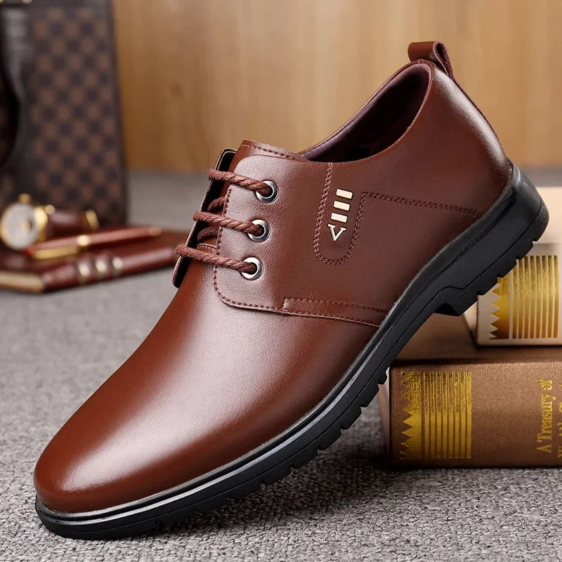 Brand designer Men Leather Shoes Lace Up Oxfords Dress Shoes for Men Wedding Party Office Business Casual Shoes Men Work zapatos