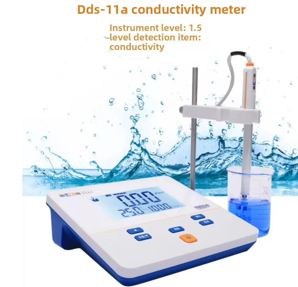 DDS-11A Benchtop Conductivity Meter 0-200mS/cm ±1.5% Lab Water Quality Tester with Electrode for Laboratory