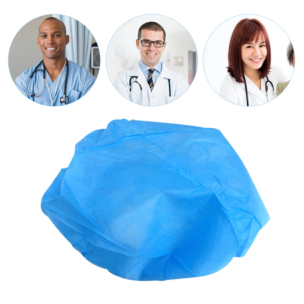 100 個ドクターナース使い捨て手術室帽子ワークショップ実用的な男性女性不織布通気性ワークキャップ