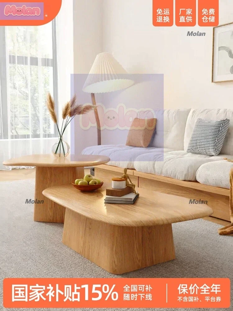

Japanese-style solid wood high and low coffee table combination wabi-sabi wind coffee table special-shaped personalized s