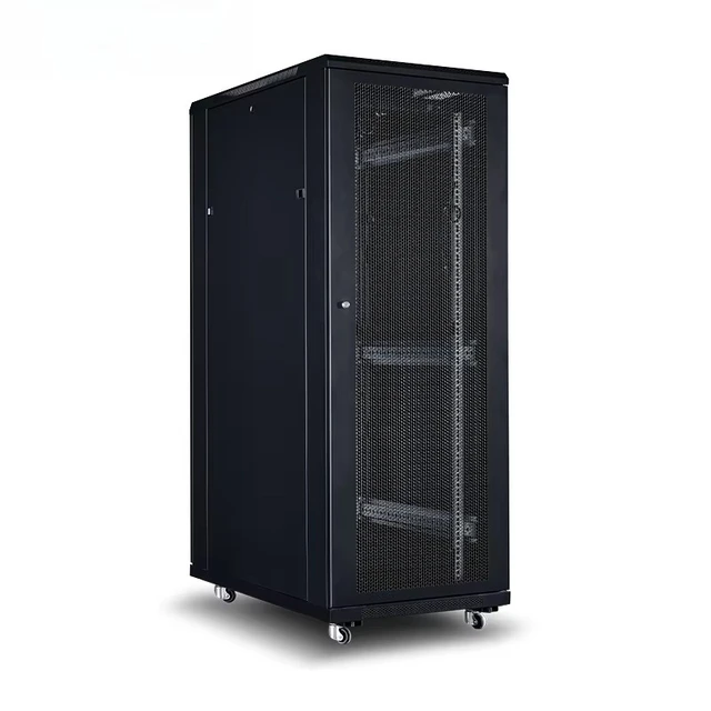 Cross-border supply of 19-inch server rack network cabinet data cabinet 28u indoor floor-to-ceiling network cabinet 2 19" 28U Floor-Standing Server Rack Network Cabinet – Indoor Data Cabinet with Lockable Doors – view 2
