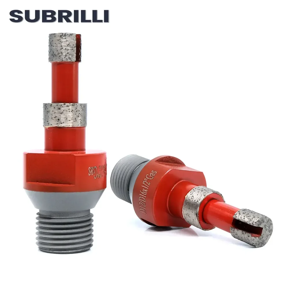 SUBRILLI 1pc Diamond Drilling Milling Finger Bit 1/2GAS Marble Quartz Ceramic Granite Hole Saw Shaping Enlarge Grinding tool