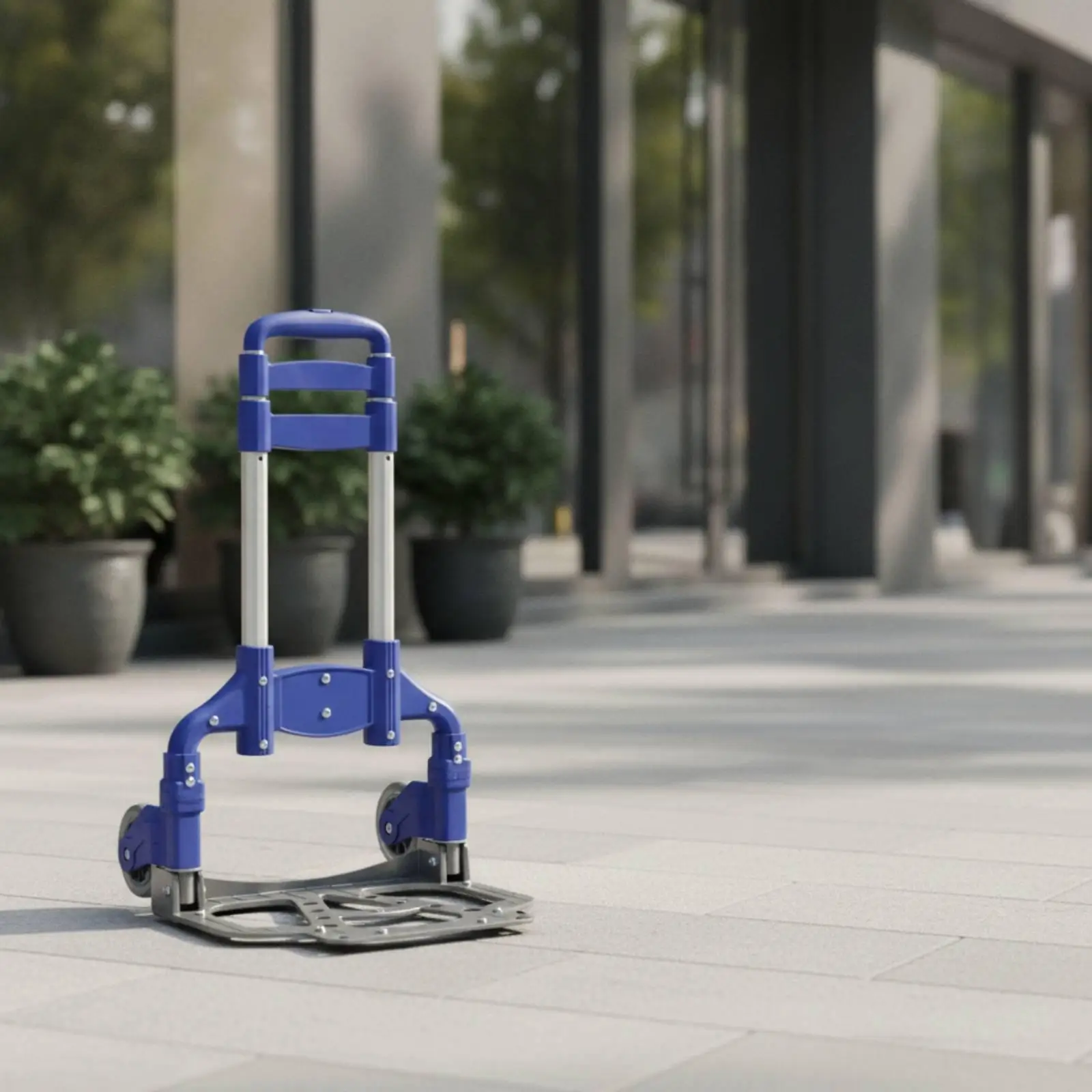 Compact Folding Utility Cart 75kg Load Capacity Aluminum Frame Hand Truck for Home Office Warehouse Moving Tasks