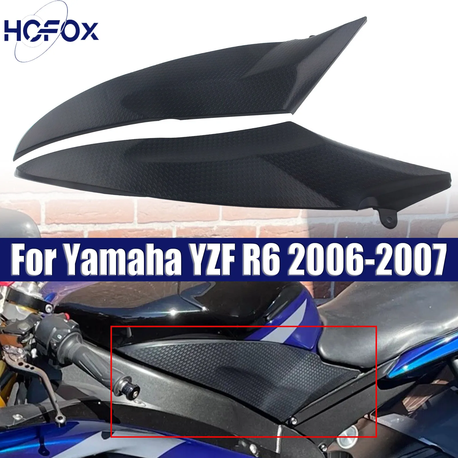 

Motorcycle Parts Gas Tank Side Cover Panel Fairing Trim Cowl Plastic For Yamaha YZF R6 2006-2007