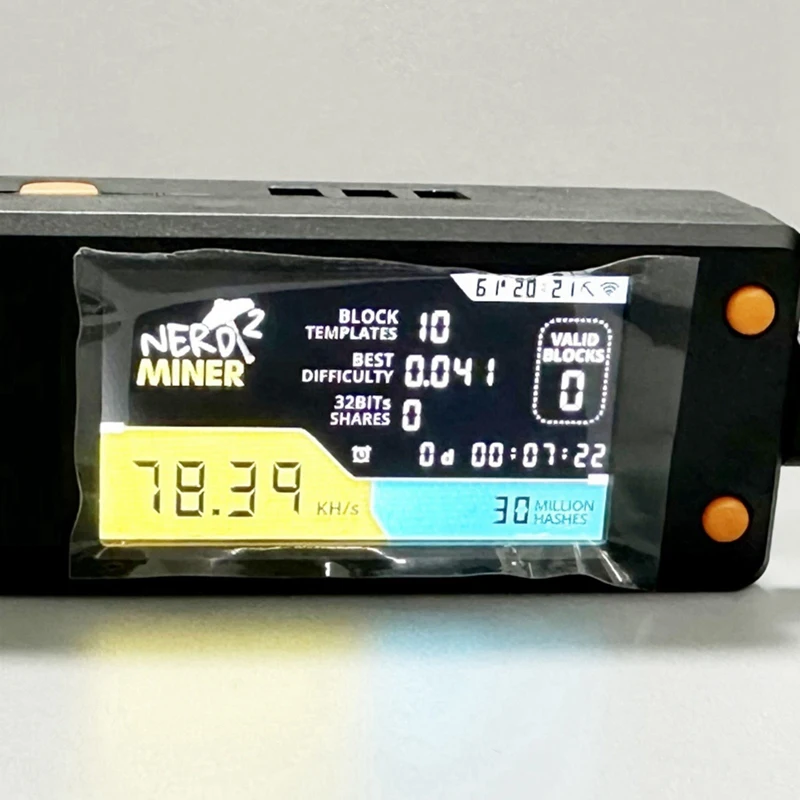 

Solo Lottery Miner Bitcoin Nerd Miner V2.0 T-Display-S3 BTC Crypto Solo Lottery Nerdminer Miner ЖК-дисплей 78 кГц/с с корпусом