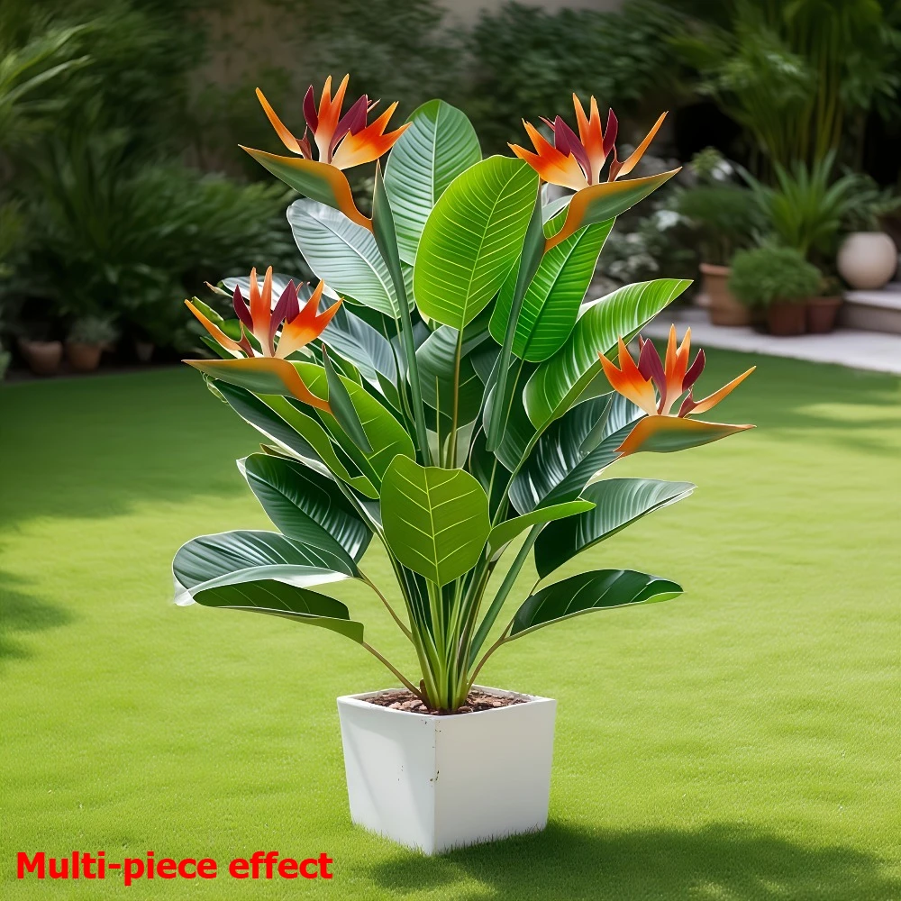 1 Pieza de Palmera Artificial de 82 cm o Simulación de Ave del Paraíso, Ramas de Hojas de Palma de Plástico Verde, Adecuadas para Decoración del Hogar y Jardín