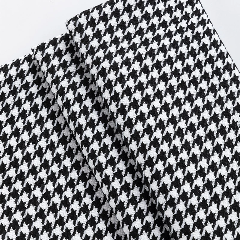 Houndstooth Fabric Cotton Linen Sofa Cloth Table Polyester Furniture Decoration by Half Meter