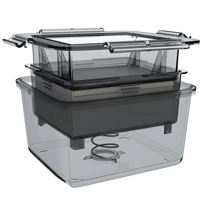 Prensa de tofu - Prensa de tofu para tofu firme ou extra firme - com bandeja de coleta de água de nascente atualizada