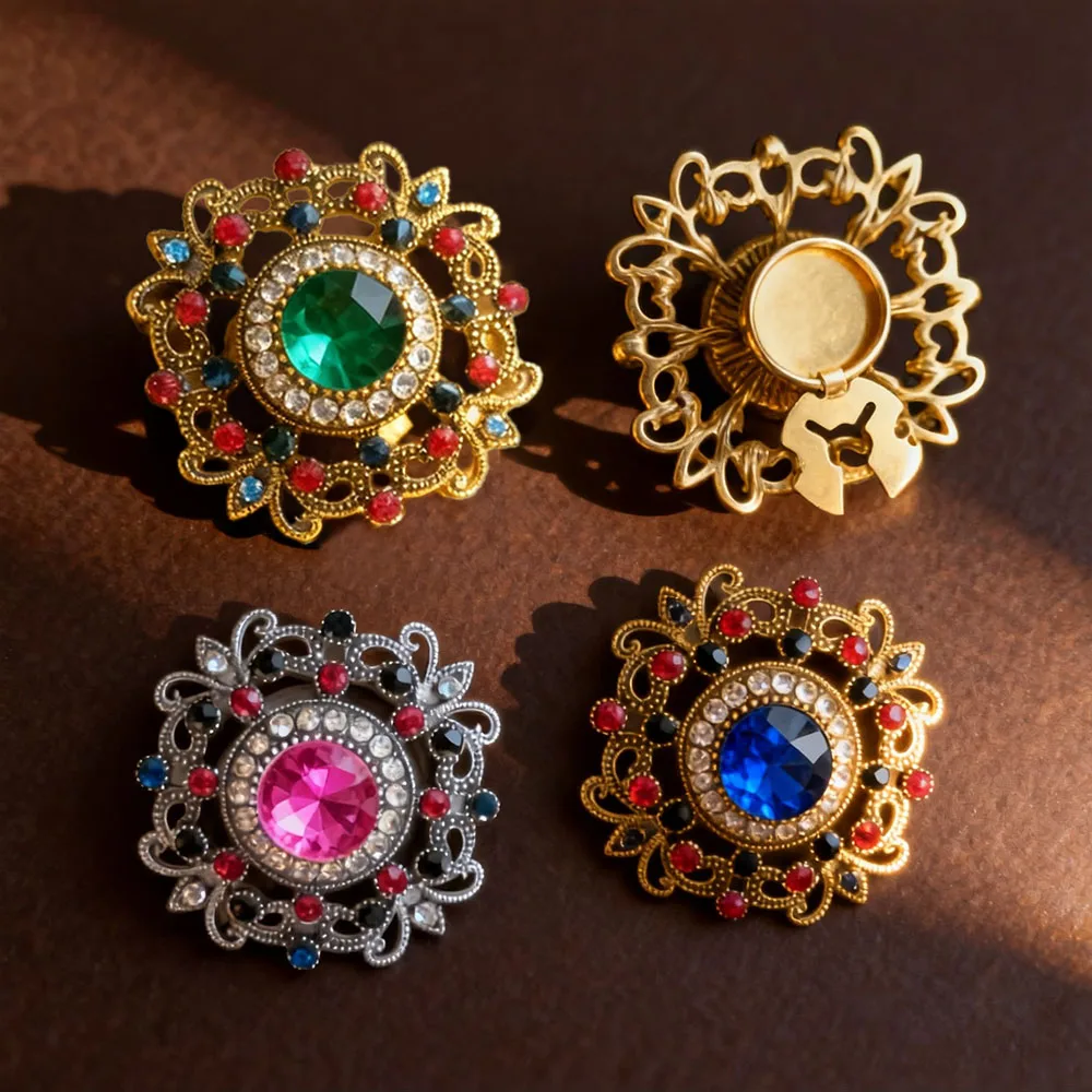 2 Pièces – Nouveaux Cache-Boutons en Cristal de Haute Qualité pour Vêtements DIY, Décoration de Boutons en Alliage pour Chemises et Manches