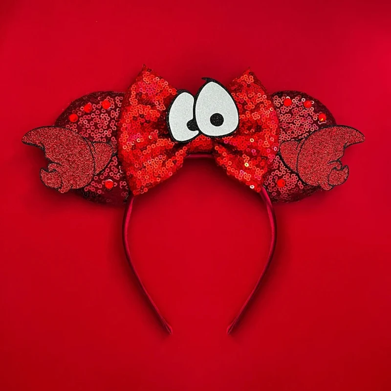 Disney Anime Snow White Ears Headbands Women Evil Queen Skeleton Hairbands Girls Sequins Bow Hair Accessories Kids Cosplay Party