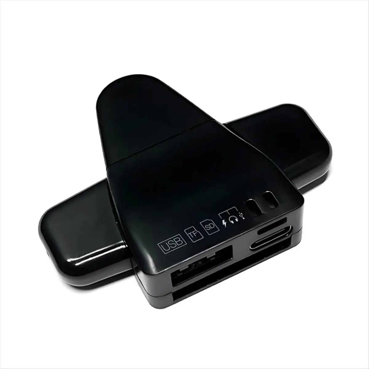 A46U 7 in 1 Card Reader Multi-Function Universal Phone Computer Adapter SD Card Reader TF U Disk Type-C Adapter Black