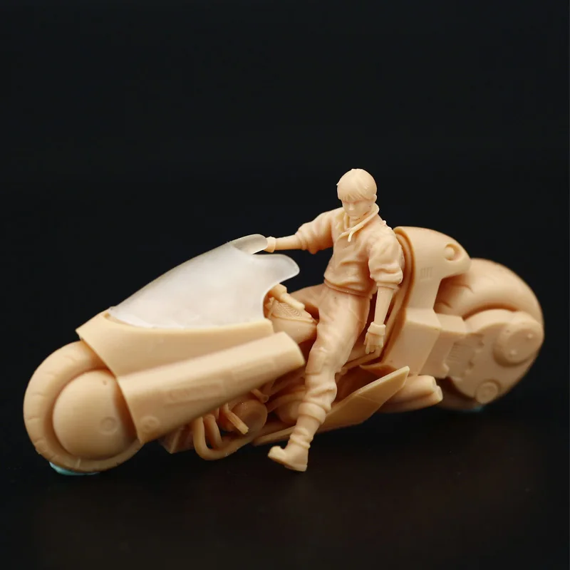 1:64 Figure Drag Racing Party Miniature 1/43 Two-material Splicing Motorcycle Model Garage Kit Need To Be Colored By Yourself