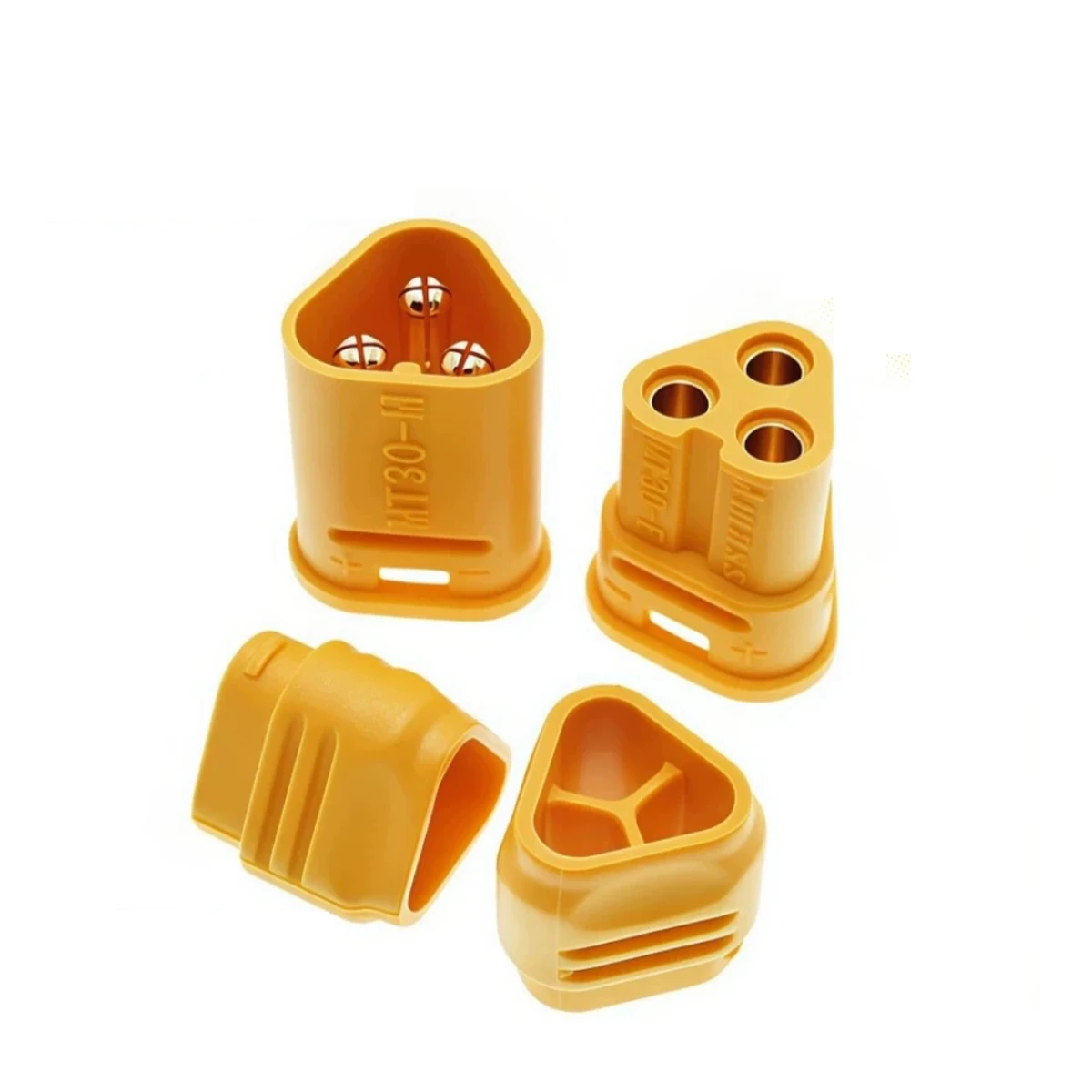 2/5 Set of MT30 Triple-Pin Gold-plated Male-Female Connector Shielded Plug with Sheath for RC Airplane Car Model ESC Accessories