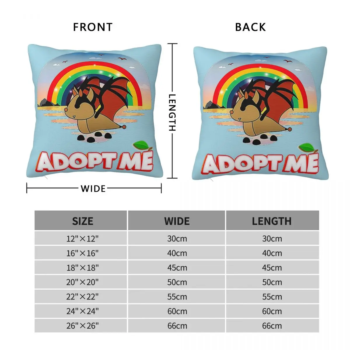 Adopt Me Rainbow Cloudy Unicorn Pillowcase Polyester Linen Velvet Creative Decorative Throw Pillow Case Sofa Cushion Cover 18