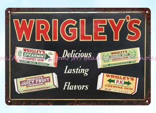 Wrigley's Gum metal tin sign nostalgic garage shop wall art