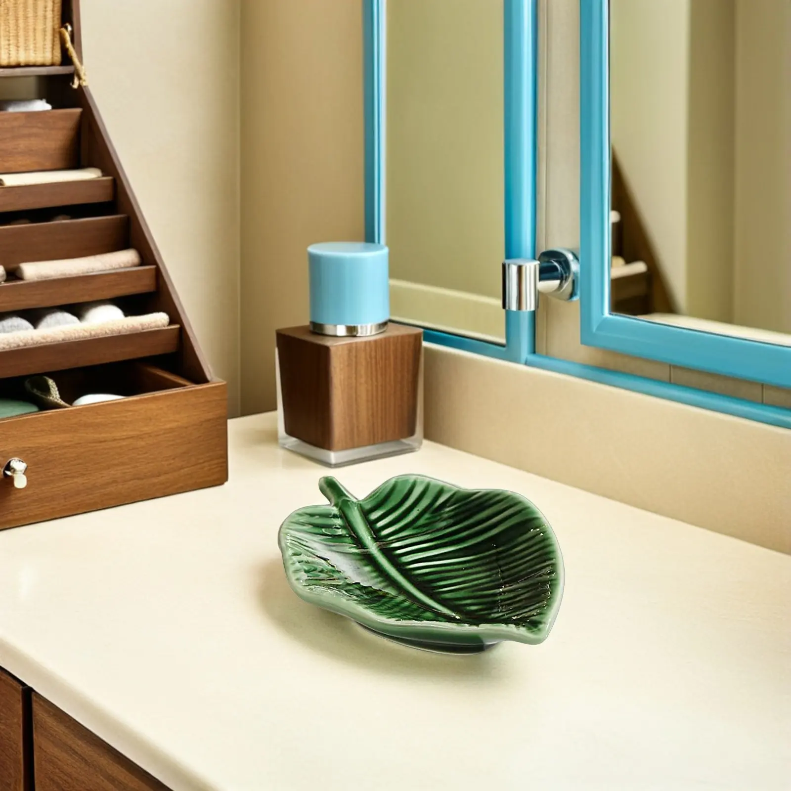 2Pcs Leaf Shape Ceramic Plates Unique Electroplated Finish Decorative Tray Jewelry Organizer Rings Bowl Key Holder Home Decor