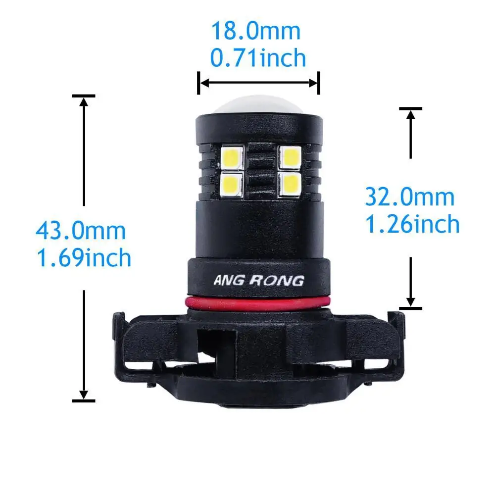 H16 PS19W PSX24W 15 SMD 3030 LED Side Daytime Running Light Bulbs For Audi A3 8P