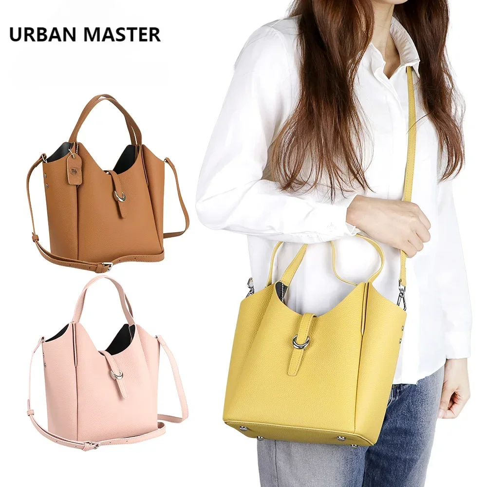 

URBAN MASTERT op-Handle Handbags For Women, Genuine Leather Satchel Purses, Fashionable Bucket Shoulder Crossbody Bag 1872