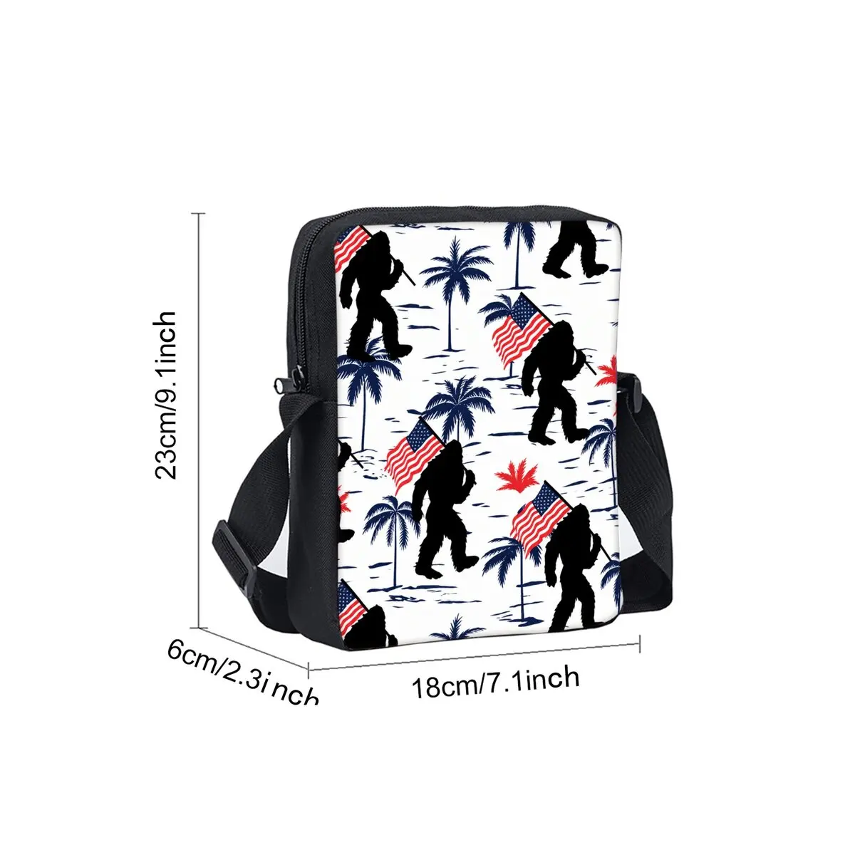 Hot Dog Chimpanzee Print Single Sided Messenger Bag for Boy/Girls Children Best Gifts 2D Flat Cartoon Casual Crossbody Bag
