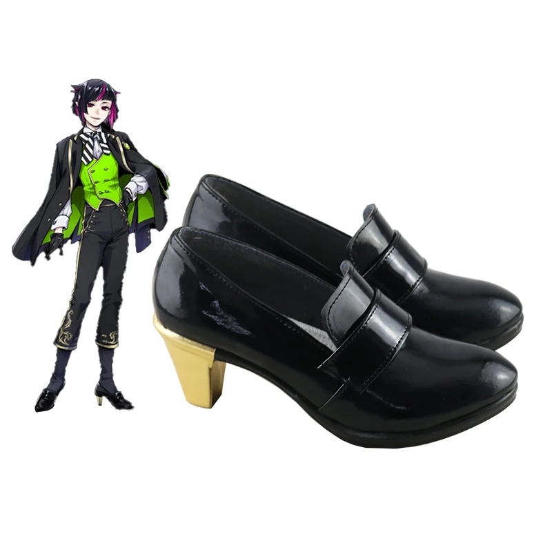 Twisted Wonderland Lilia Vanrouge Cosplay Shoes Boots Halloween Party Accessories Black High Heels Custom Made