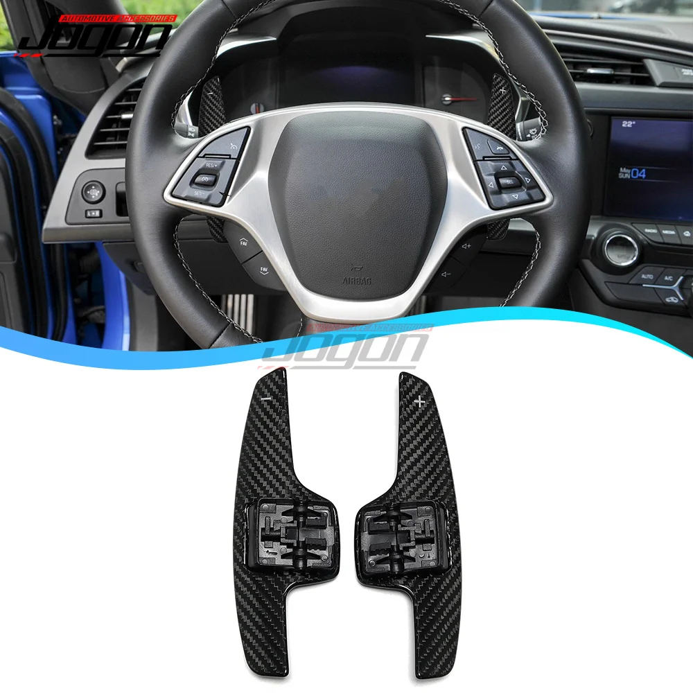 Carbon Fiber Steering Wheel Paddle Shifters Extended Upgrade Replace For Chevrolet Camaro 2016-2022 Chevy Corvette C7 2015-2019