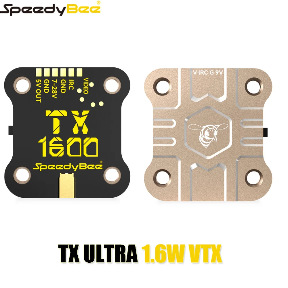 

SpeedyBee TX ULTRA 5,8 ГГц 1,6 Вт 1600 МВт 48-канальный видеопередатчик VTX PIT/25-1,6 Вт Переключаемый корпус с ЧПУ для RC FPV Racing Drone