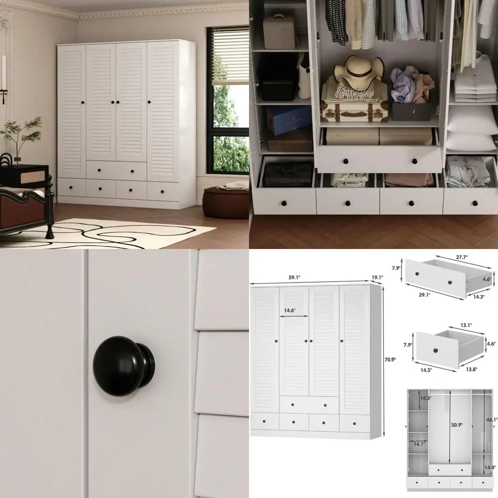 Moumon 4-Door Wardr…