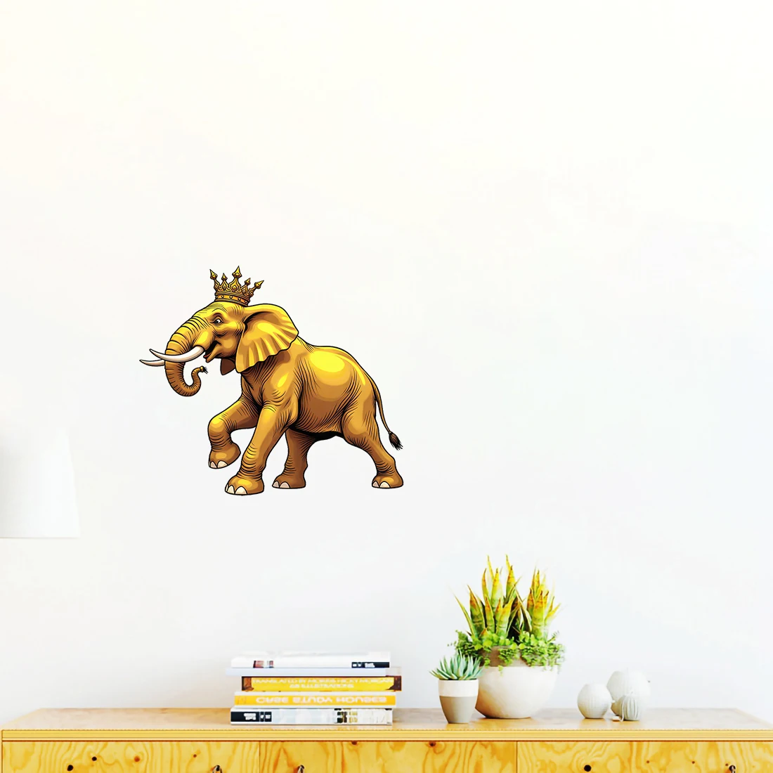 Three Ratels CD49 Fantasy Golden Elephant Art Animal Stickers for Home Decoration Computer Stickers Personalized car stickers