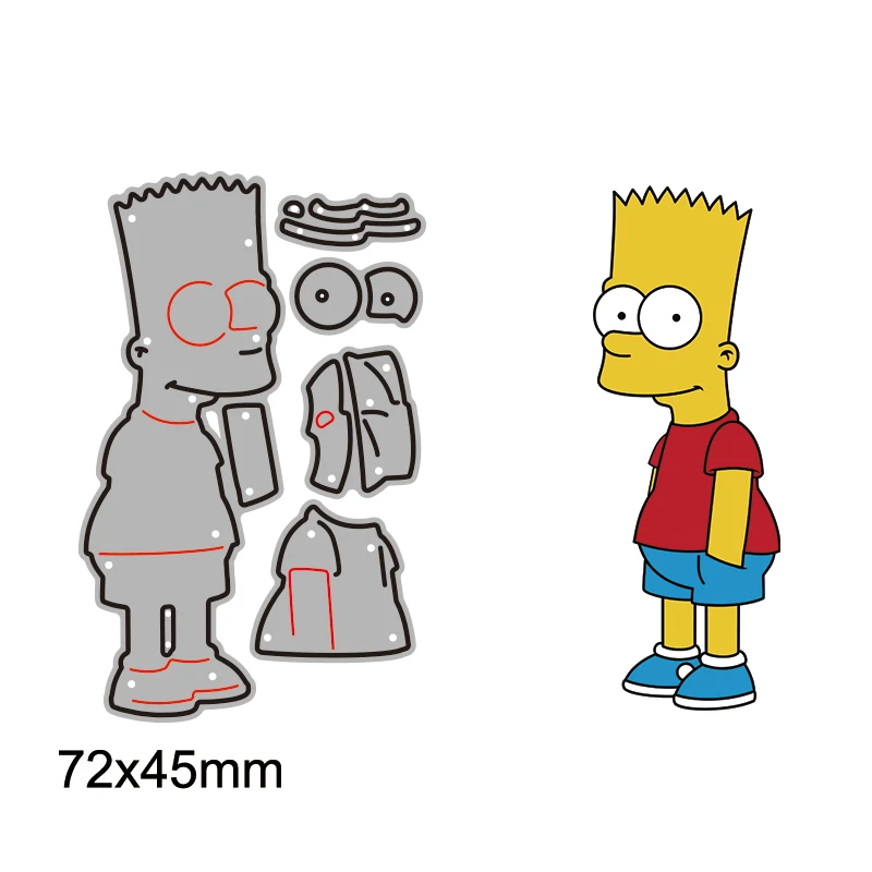 Disney The SimpsonsตัดโลหะตายชุดBart Simpson Die CutสําหรับDIYสมุดภาพการ์ดงานฝีมือตกแต่งDie Cutใหม่ 2022