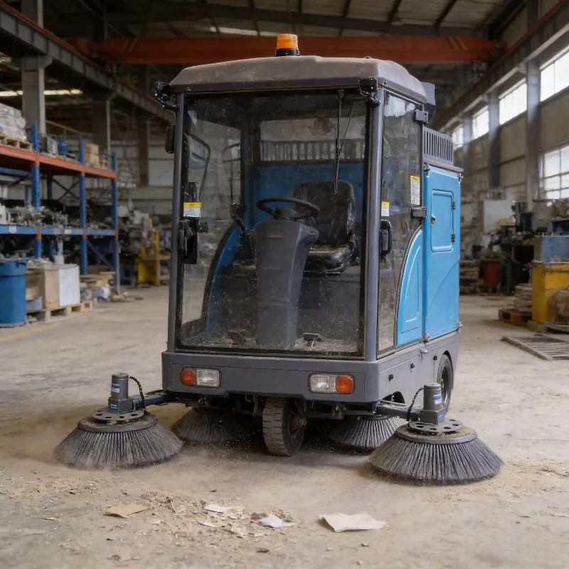 Customized Industrial Warehouse Electric Ride-On Self-Propelled Road Sweeper With Brushes For Street Use Dust Collection