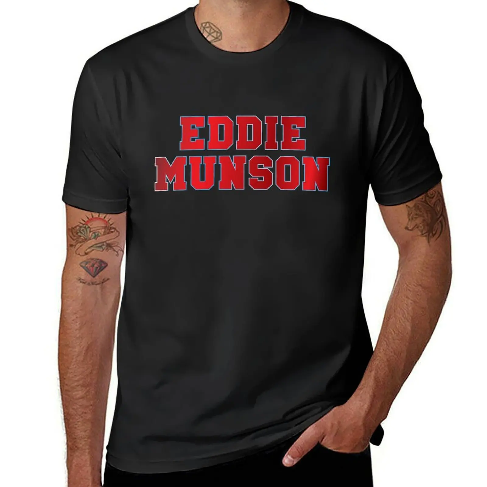 eddie munson T-Shirt customs design your own summer clothes black t-shirts for men