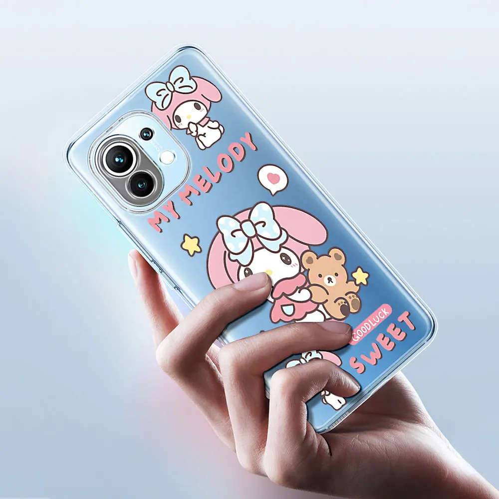 Cinnamoroll Kuromi Case for Xiaomi Mi 12T 9 11T 12 11 CC9 9T A2 10T 8 12X 11i 5X A1 6X A3 CC9E 10 Transparent Soft Phone Cover