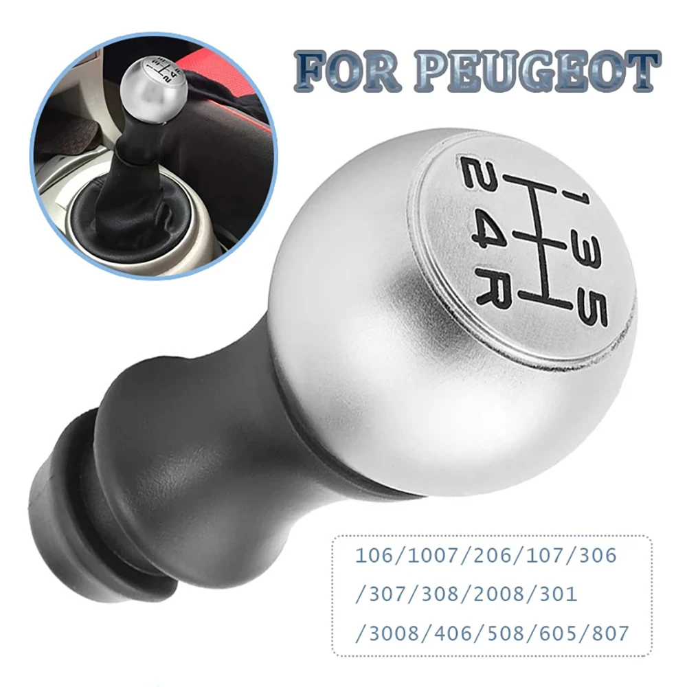 5 Speed Car Gear Shift Knob Lever Matte VTS Aluminum Alloy Sports Gear Shift Head For Peugeot 106 1007 206 107 306 307 308 2008