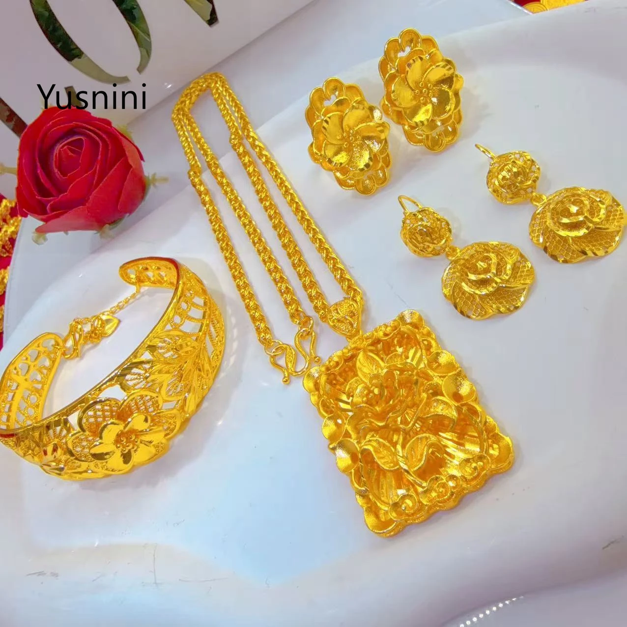 Новый элитный набор украшений – обзор и цена Women'S Fashion Rings Gold