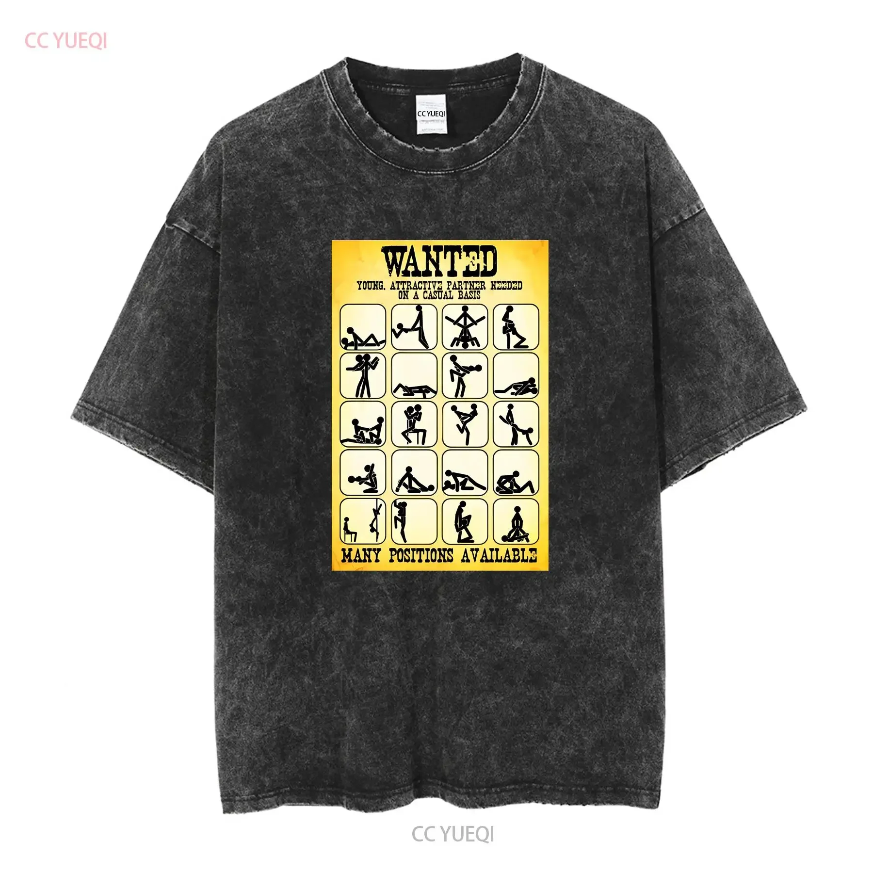 Wanted Kamasutra Position  White Men T Shirt D403 vintage Washed Stylish Slightly graphic fashion Comfortable designer clothes