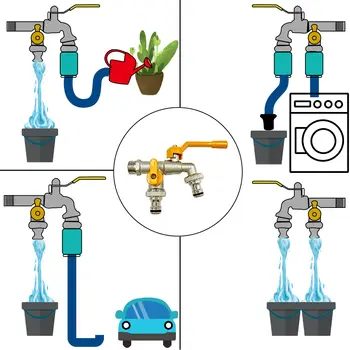 全新 1/2x3/4 槓桿式水龍頭,鋅合金材質,紅色手柄,水龍頭轉接器軟管插頭,花園澆水灌溉配件 10 最佳銷售 水龍頭花園 - №7