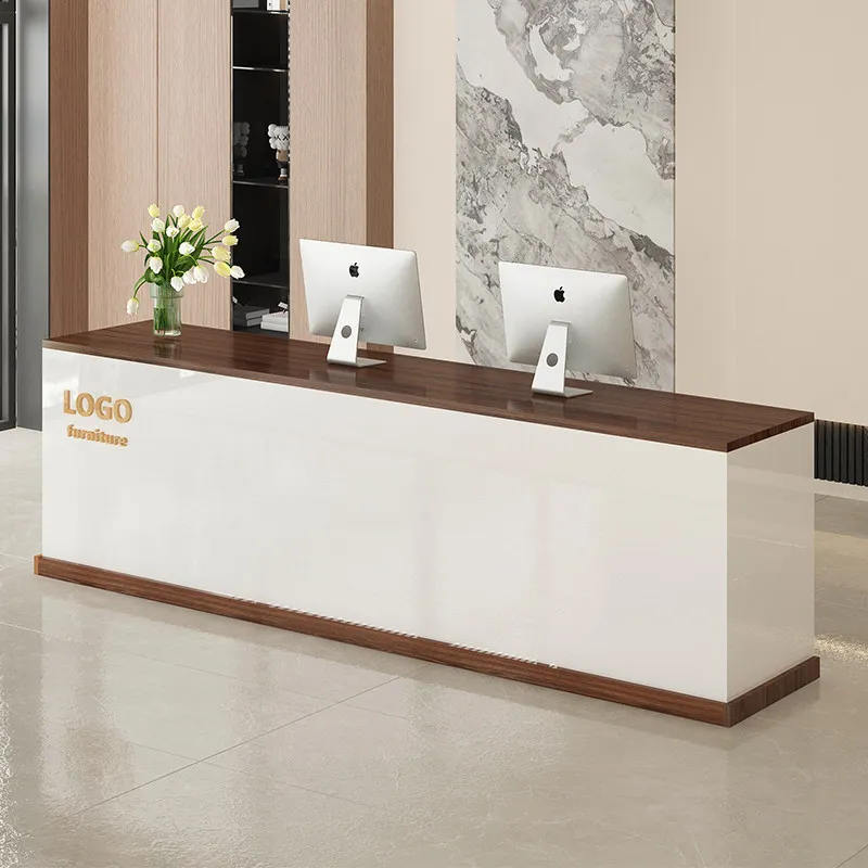 New Company Front Desk Reception Counter Store Small Modern Simple Graphic Intermediary Bar Table Clothing Store Customization