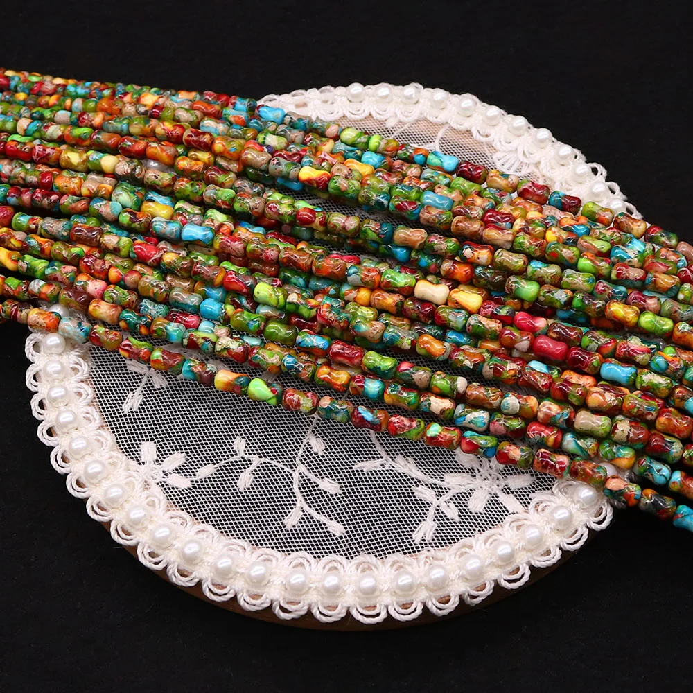 

Retro Tube Shape Natural Emperor Stone Straight Hole Beads Jewelry Accessory 1 Strand Handmade Fashion Necklace Bracelet 4x6mm